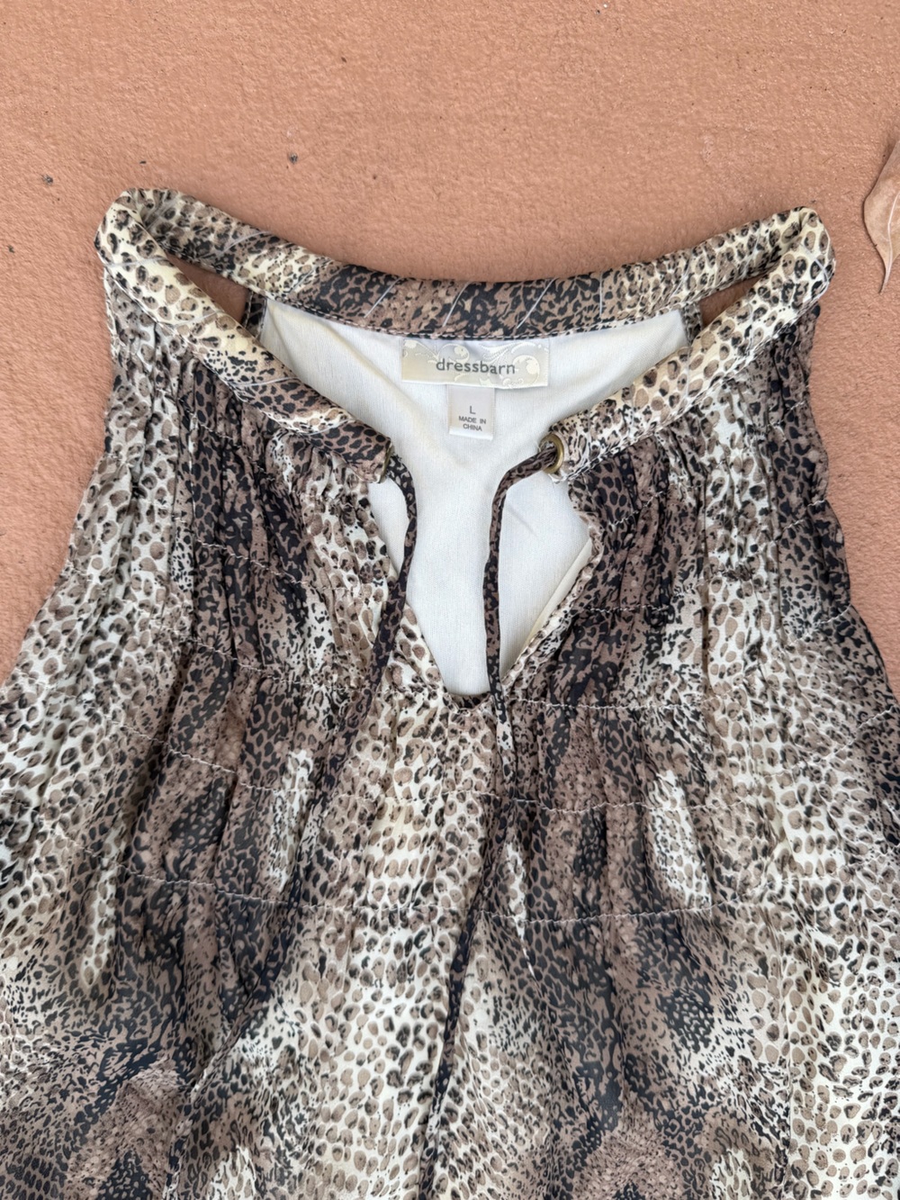 Brown Snake Print Sleeveless Blouse - Picture 2 of 5